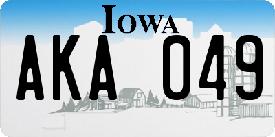 IA license plate AKA049
