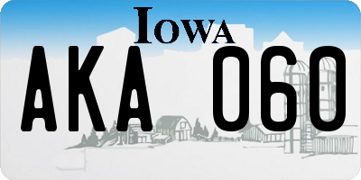 IA license plate AKA060