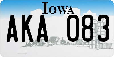 IA license plate AKA083