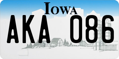 IA license plate AKA086