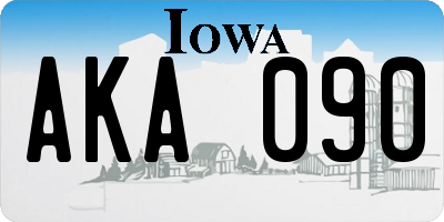 IA license plate AKA090