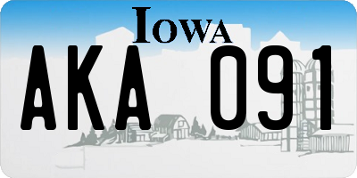 IA license plate AKA091
