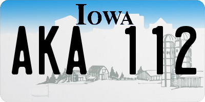 IA license plate AKA112