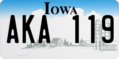 IA license plate AKA119