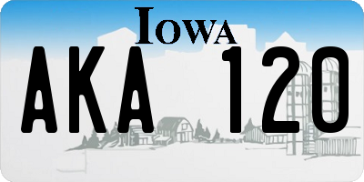 IA license plate AKA120