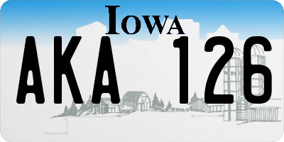 IA license plate AKA126