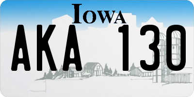 IA license plate AKA130