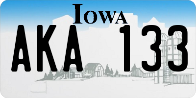 IA license plate AKA133