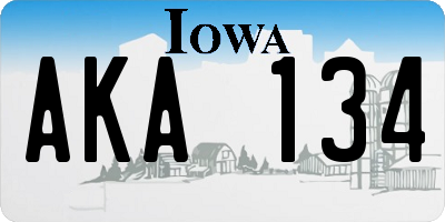 IA license plate AKA134