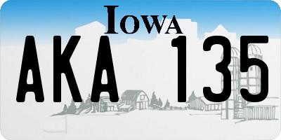 IA license plate AKA135