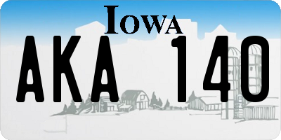 IA license plate AKA140