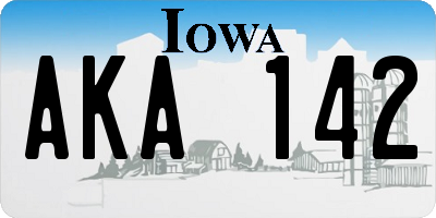 IA license plate AKA142