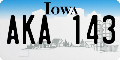 IA license plate AKA143