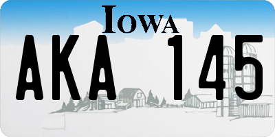 IA license plate AKA145