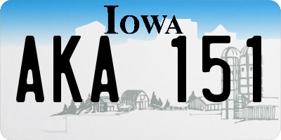 IA license plate AKA151