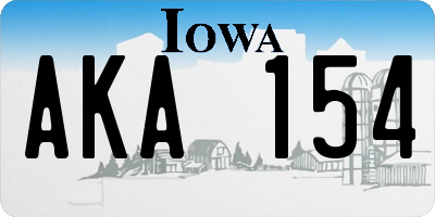 IA license plate AKA154