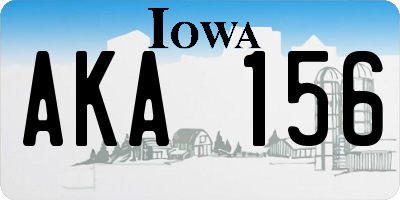 IA license plate AKA156