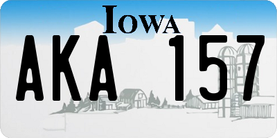 IA license plate AKA157