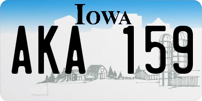 IA license plate AKA159