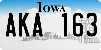 IA license plate AKA163