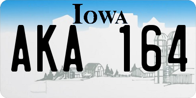 IA license plate AKA164