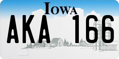 IA license plate AKA166