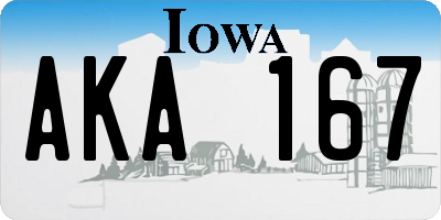 IA license plate AKA167