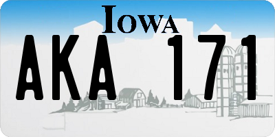 IA license plate AKA171