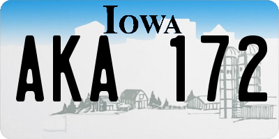 IA license plate AKA172