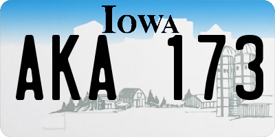 IA license plate AKA173