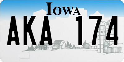 IA license plate AKA174