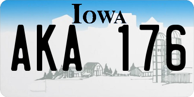 IA license plate AKA176