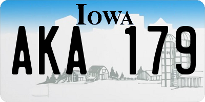 IA license plate AKA179