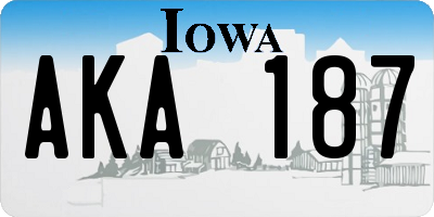 IA license plate AKA187