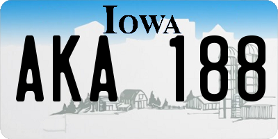 IA license plate AKA188