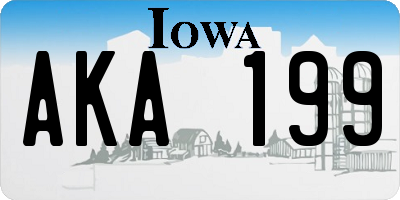 IA license plate AKA199