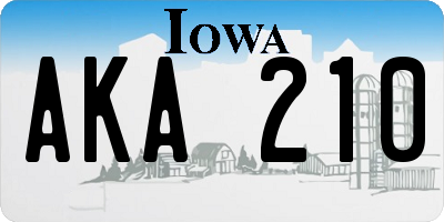 IA license plate AKA210