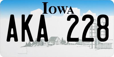 IA license plate AKA228