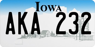 IA license plate AKA232