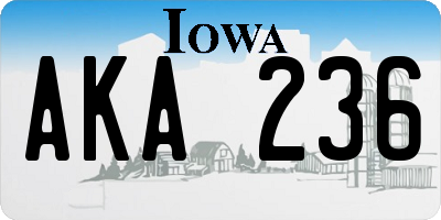 IA license plate AKA236