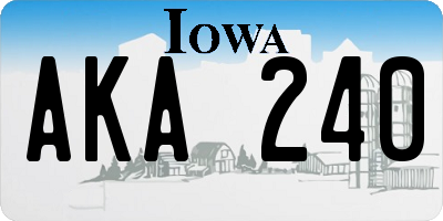 IA license plate AKA240