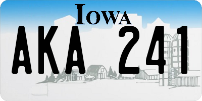 IA license plate AKA241