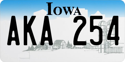 IA license plate AKA254