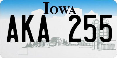 IA license plate AKA255