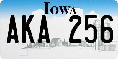 IA license plate AKA256