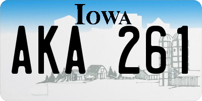 IA license plate AKA261