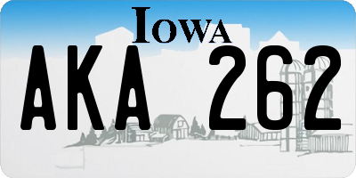IA license plate AKA262