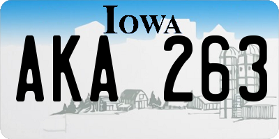 IA license plate AKA263