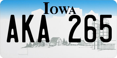 IA license plate AKA265