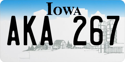 IA license plate AKA267